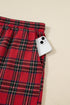 Plaid Patchwork Long Sleeve Shirt And Shorts Loungewear