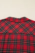 Plaid Patchwork Long Sleeve Shirt And Shorts Loungewear
