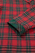 Plaid Patchwork Long Sleeve Shirt And Shorts Loungewear