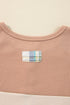 Plaid Patchwork Mixed Print Layered Henley Long Sleeve Top