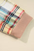 Plaid Patchwork Mixed Print Layered Henley Long Sleeve Top