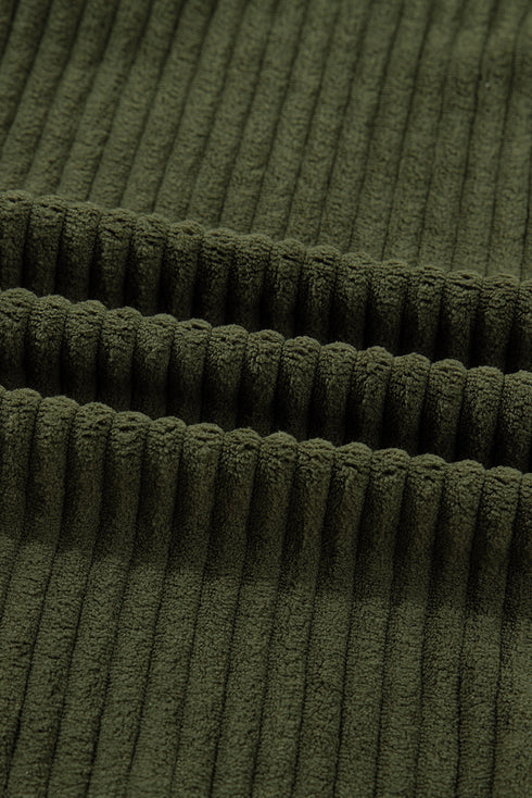 Plaid Patchwork Ribbed Corduroy Button Front Jacket