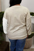 Plaid Patchwork Round Neck Corded Long Sleeve Top