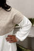 Plaid Patchwork Round Neck Corded Long Sleeve Top