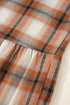 Plaid Patchwork Ruffle Hem Tunic Shirt Mini Dress