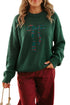 Plaid Pattern Bow Detail Applique Drop Shoulder Sweater