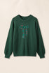 Plaid Pattern Bow Detail Applique Drop Shoulder Sweater