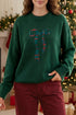 Plaid Pattern Bow Detail Applique Drop Shoulder Sweater