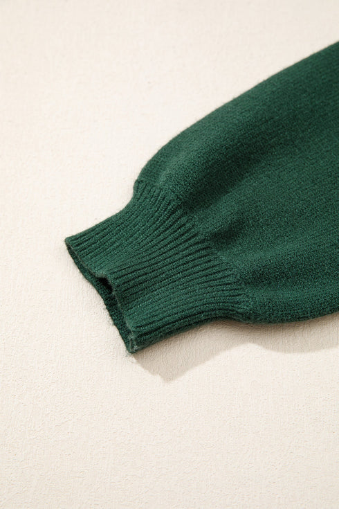 Plaid Pattern Bow Detail Applique Drop Shoulder Sweater