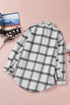 Plaid Pattern Buttoned Shirt Coat With Slits