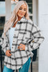 Plaid Pattern Buttoned Shirt Coat With Slits