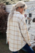 Plaid Pattern Buttoned Shirt Coat With Slits