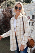 Plaid Pattern Buttoned Shirt Coat With Slits
