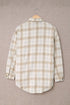 Plaid Pattern Buttoned Shirt Coat With Slits