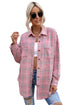Plaid Pattern Buttoned Shirt Coat With Slits
