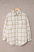 Plaid Pattern Buttoned Shirt Coat With Slits