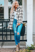 Plaid Pattern Buttoned Shirt Coat With Slits