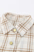 Plaid Pattern Buttoned Shirt Coat With Slits