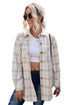 Plaid Pattern Buttoned Shirt Coat With Slits