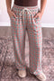 Plaid Pattern Drawstring Elastic Waist Retro Inspired Pants