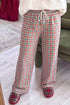 Plaid Pattern Drawstring Elastic Waist Retro Inspired Pants
