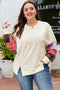 Plaid Pattern Patchwork Sleeve Pullover Long Sleeve Top