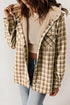 Plaid Pattern Sherpa Lined Hooded Shacket