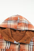 Plaid Pattern Sherpa Lined Hooded Shacket