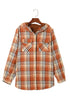 Plaid Pattern Sherpa Lined Hooded Shacket