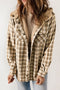 Plaid Pattern Sherpa Lined Hooded Shacket
