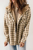 Plaid Pattern Sherpa Lined Hooded Shacket