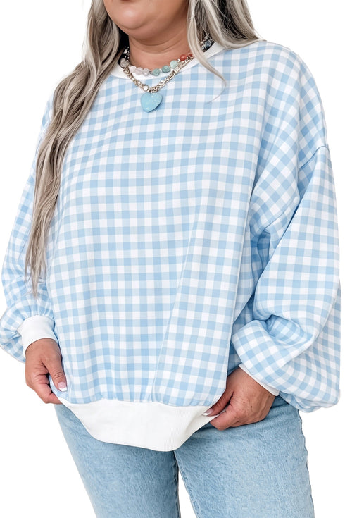 Plaid Pattern Southern Belle Inspired Rustic Layering Sweatshirt