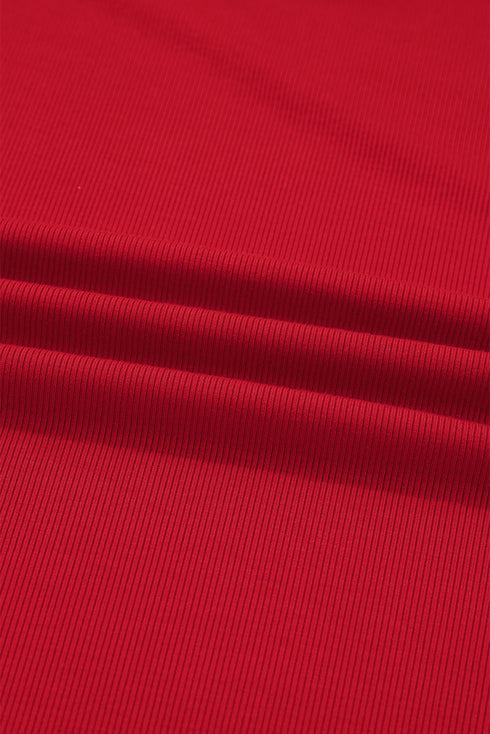 Plaid Pearl Ruffle Sleeve Holiday Crewneck Tee