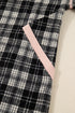 Plaid Polo Collar Zip Up Contrast Trim Mini Dress