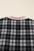 Plaid Polo Collar Zip Up Contrast Trim Mini Dress