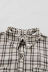 Plaid Print Buttoned Raw Hem Tunic Shirt Midi Dress