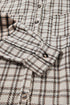 Plaid Print Buttoned Raw Hem Tunic Shirt Midi Dress