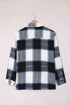 Plaid Print Buttoned Shirt Coat With Pocket