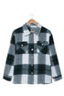 Plaid Print Buttoned Shirt Coat With Pocket