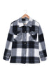 Plaid Print Buttoned Shirt Coat With Pocket