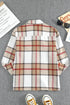 Plaid Print Buttoned Shirt Coat With Pocket