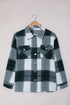 Plaid Print Buttoned Shirt Coat With Pocket