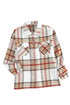 Plaid Print Buttoned Shirt Coat With Pocket