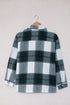 Plaid Print Buttoned Shirt Coat With Pocket