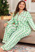 Plaid Print Contrast Trim Long Sleeve Loungewear Set