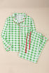 Plaid Print Contrast Trim Long Sleeve Loungewear Set