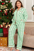 Plaid Print Contrast Trim Long Sleeve Loungewear Set