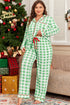 Plaid Print Contrast Trim Long Sleeve Loungewear Set