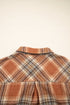 Plaid Print Corduroy Flap Pocket Buttoned Shacket Outerwear