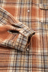 Plaid Print Corduroy Flap Pocket Buttoned Shacket Outerwear